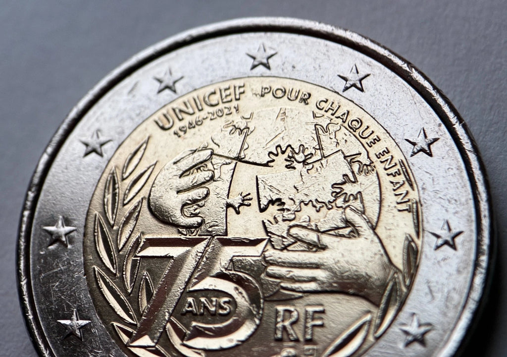 2 Euro 2021 | Frankreich | 75. Jahrestag der Gründung von UNICEF | Bi-Metall Münze