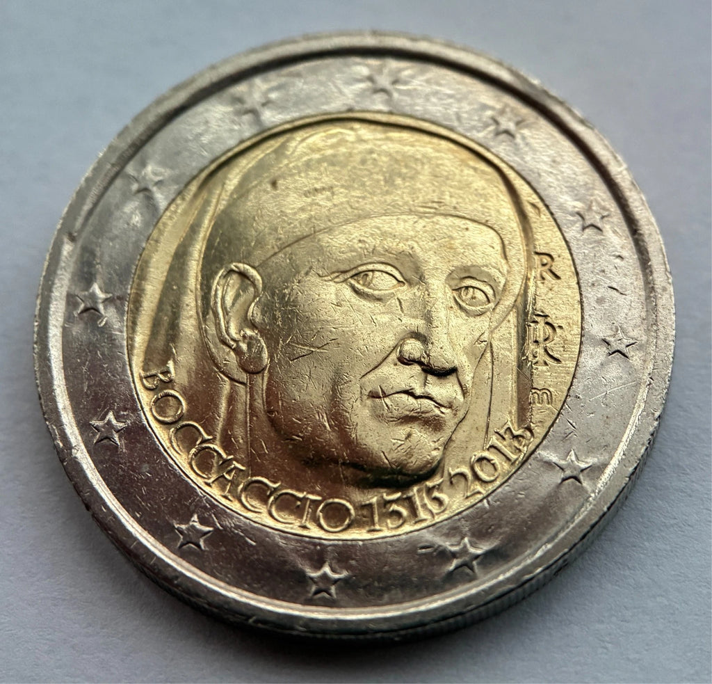 2 Euro 2013 | Italien | 700. Geburtstag von Giovanni Boccaccio | Bi-Metall Gedenkmünze | schön