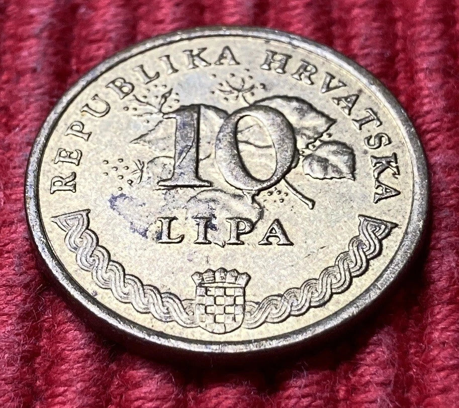 10 Lipa 2005 | Republik Kroatien | Tabakpflanze Duhan | Vermessingter Stahl Münze | sehr schön