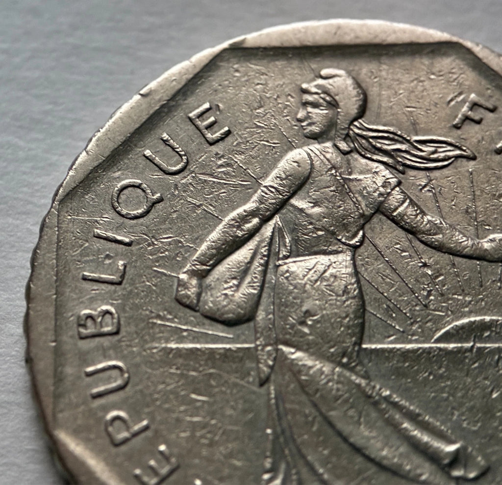 2 Francs 1979 | Frankreich | Säerin 'Semeuse' im Sonnenaufgang | Nickel Münze | schön