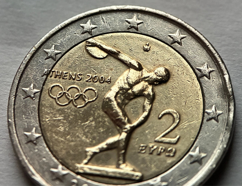 2 Euro 2004 | Griechenland | Olympische Sommerspiele Athen | Bi-Metall Gedenkmünze | schön
