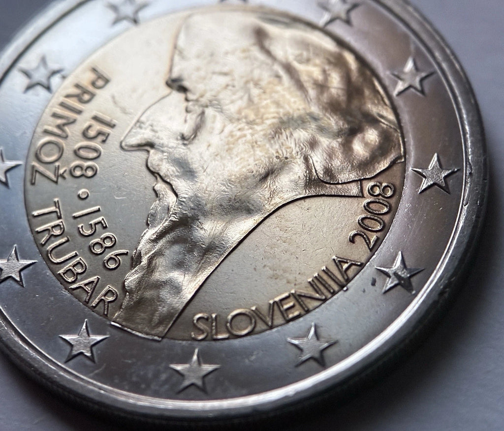 2 Euro 2008 | Slowenien | 500. Geburtstag Primož Trubar | Bi-Metall Münze