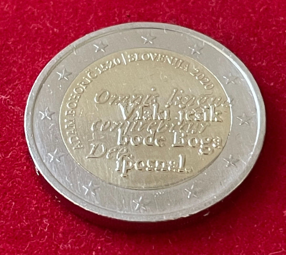 2 Euro 2020 | Slowenien | 500. Geburtstag Adam Bohorič | Bi-Metall Münze | schön