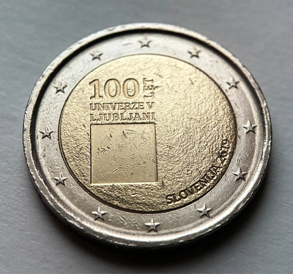 2 Euro 2019 | Slowenien | 100 Jahre Universität Ljubljana | Bi-Metall Gedenkmünze | schön