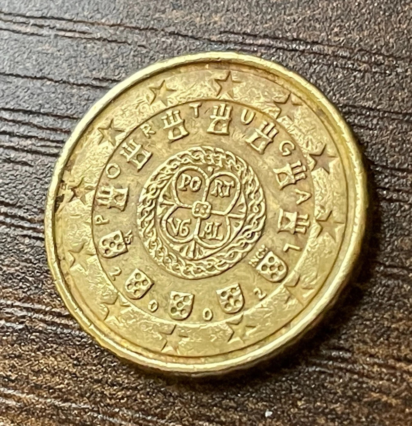 10 Cent 2002 | Portugal | sieben Burgen & fünf Wappen | Nordisches Gold Münze