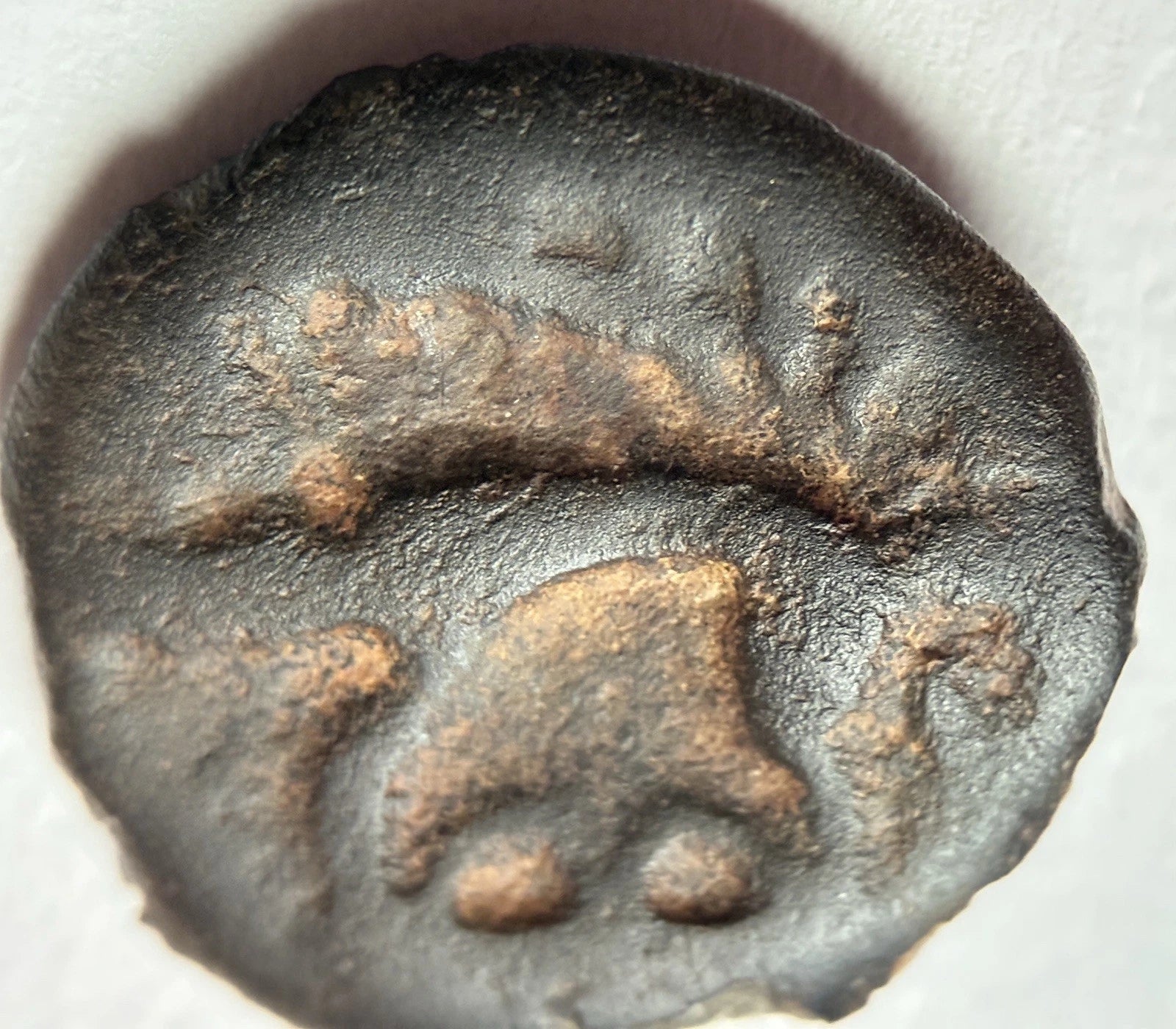 Kelten Gallien Leuci Potin - Obol 150-50 vor Chr. – Antike Bronzemünze / Sehr gut erhalten