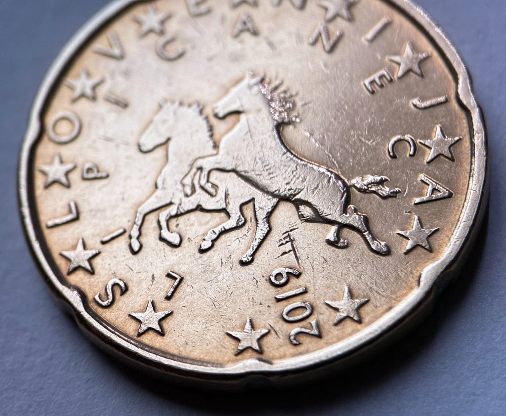 20 Cent 2019 | Slowenien | Lipizzaner Pferde | Nordisches Gold Münze | schön