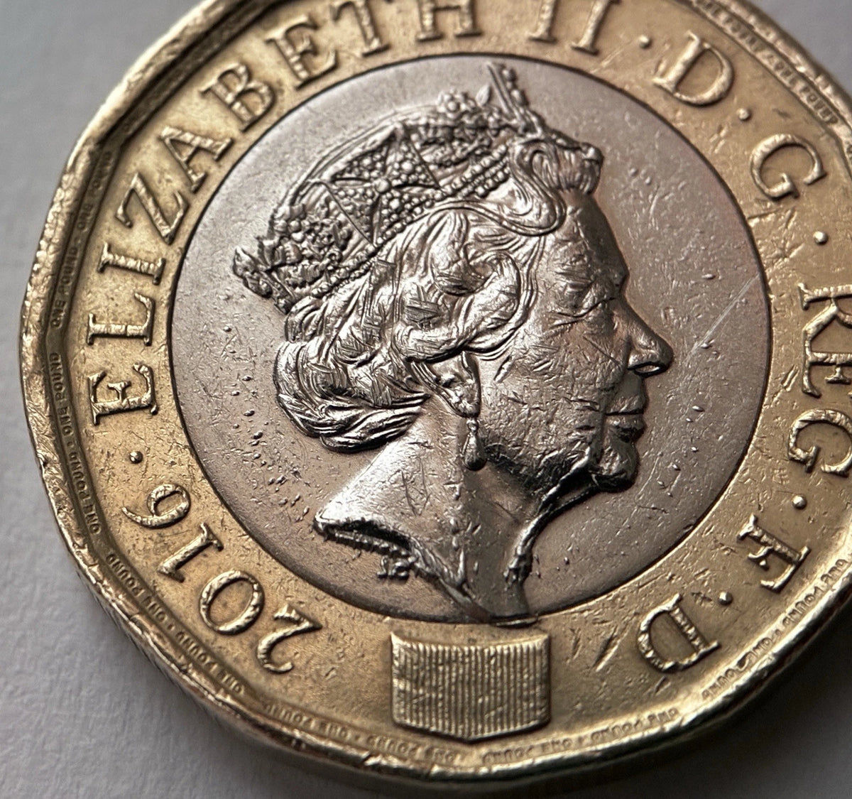 1 Pfund 2016 – Königin Elizabeth II. – Großbritannien – Seltene Fehlprägung / Rarität
