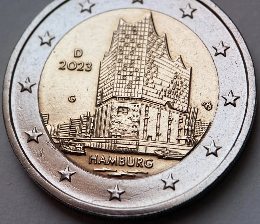 2 Euro 2023 G | Deutschland | Hamburg | Elbphilharmonie | Bundesländerserie | Bi-Metall Münze
