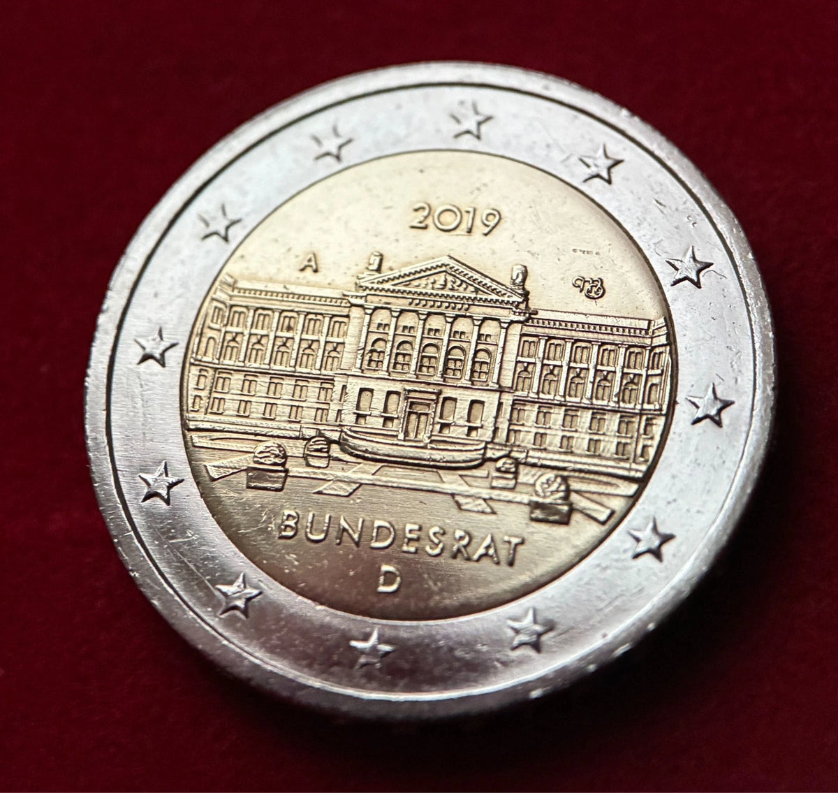 2 Euro 2019 A | Deutschland | 70 Jahre Bundesrat | Bi-Metall Gedenkmünze | schön