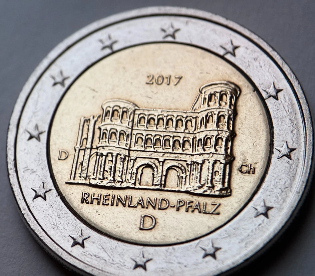 2 Euro 2017 D | Deutschland | Porta Nigra, Trier, Rheinland-Pfalz | Bundesländer-Serie | Bi-Metall Münze | schön