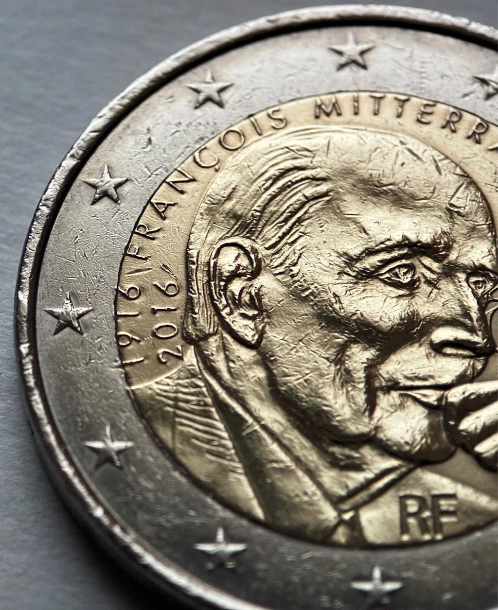2 Euro 2016 | Frankreich | 100. Geburtstag von François Mitterrand | Bi-Metall Gedenkmünze | schön