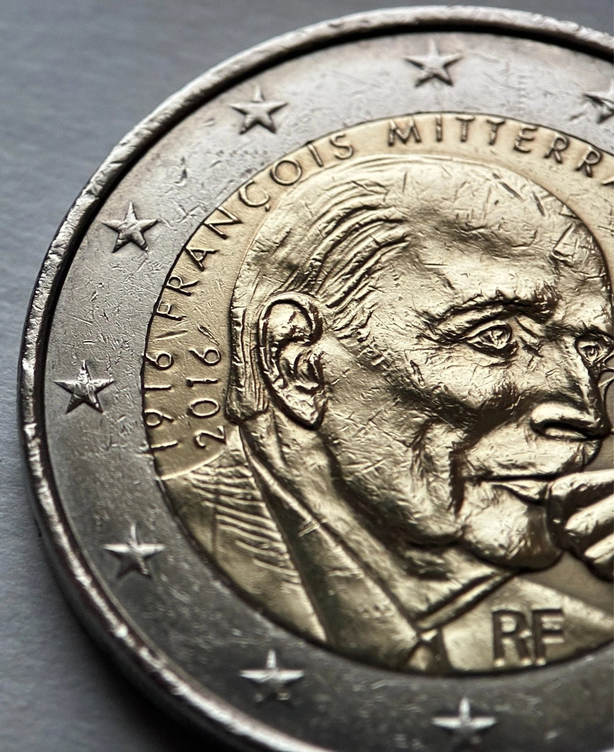 2 Euro 2016 | Frankreich | 100. Geburtstag von François Mitterrand | Bi-Metall Gedenkmünze | schön