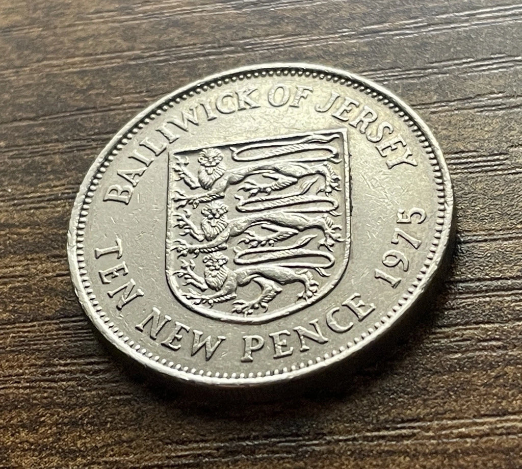 10 New Pence 1975 | Jersey | Bailiwick of Jersey | Elizabeth II. | Kupfer-Nickel Münze | schön