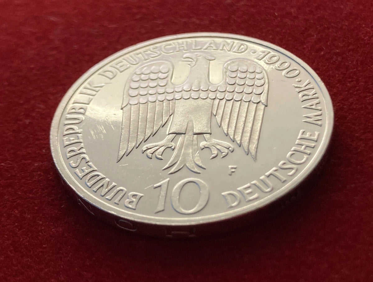 10 Deutsche Mark 1990 F | Bundesrepublik Deutschland | Kaiser Friedrich I. Barbarossa | 625er Silbermünze | vorzüglich