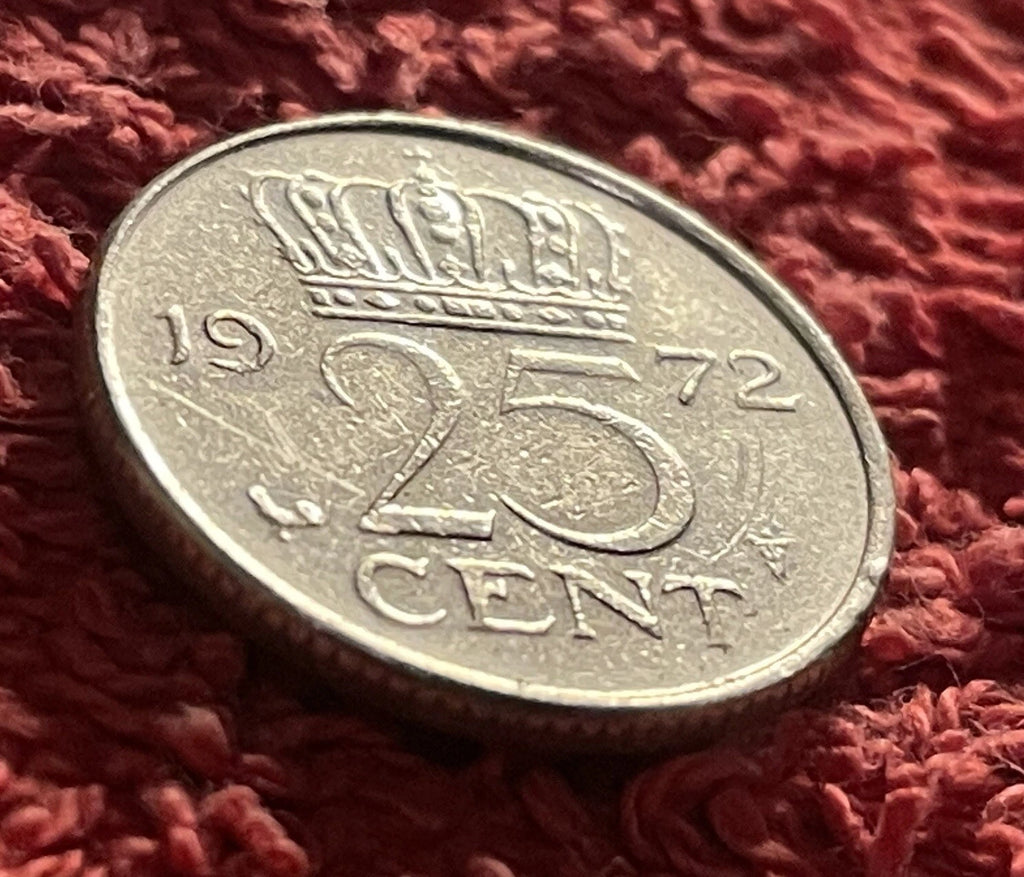 25 Cent 1972 | Niederlande | Königin Juliana | Münze aus Nickel | schön
