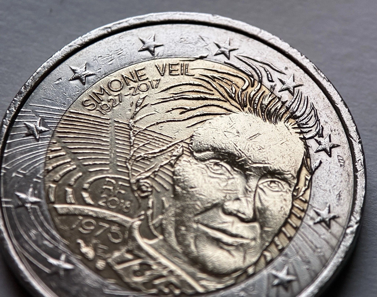 2 Euro 2018 | Frankreich | Simone Veil | Bi-Metall Gedenkmünze | schön