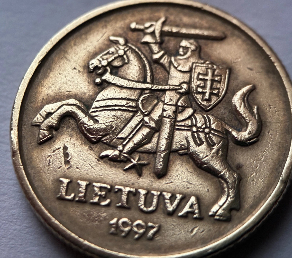 20 Centų 1997 | Litauen | Vytis Ritter | Nickel-Messing Münze | schön