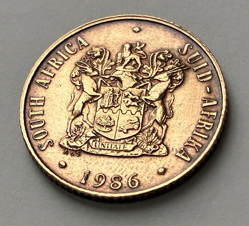 2 Cent 1986 | Südafrika | Gnu (Wildtier) | Bronze | Kursmünze | schön