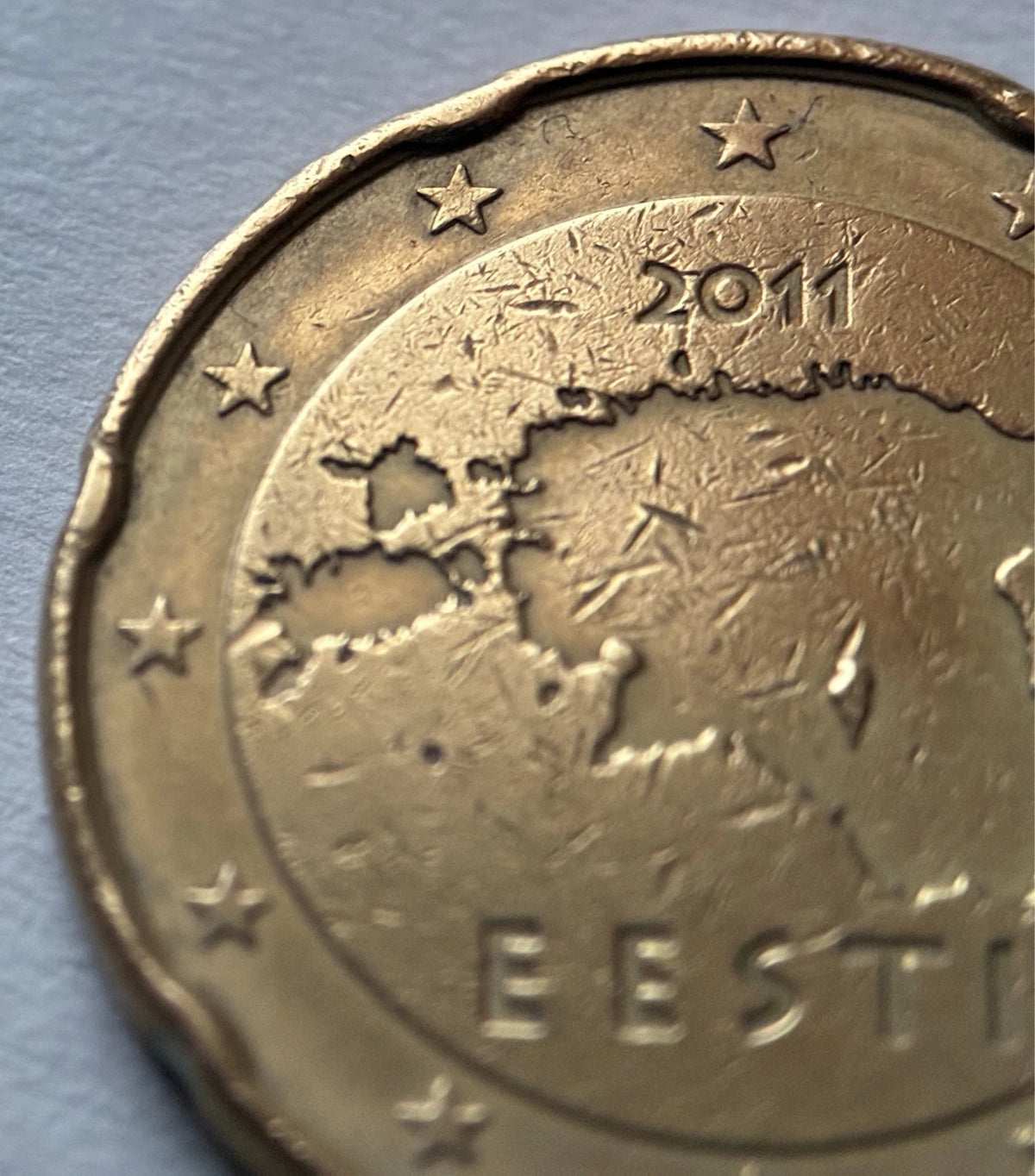 20 Cent 2011 | Estland | Landkarte EESTI | Nordisches Gold Münze | schön