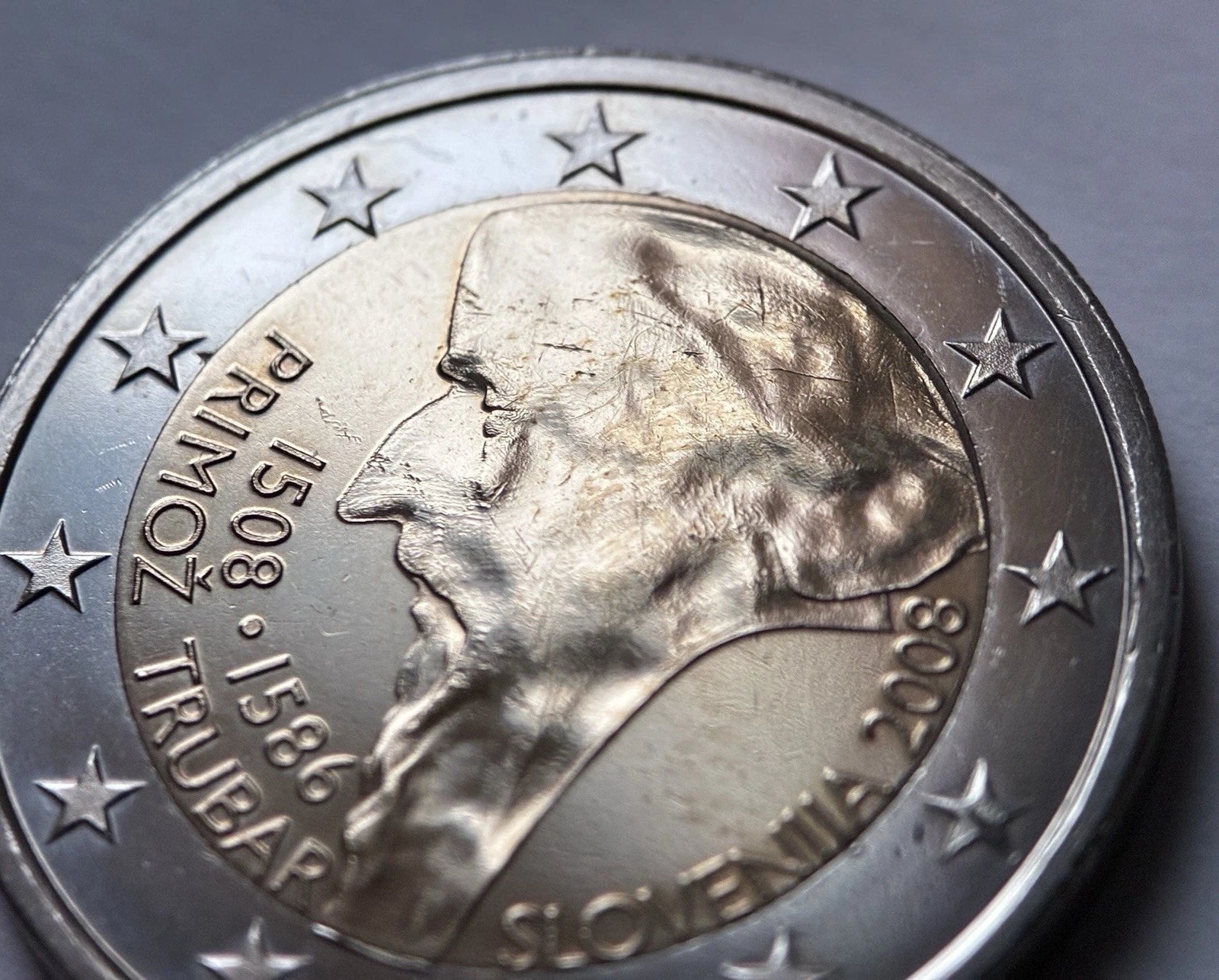 2 Euro 2008 | Slowenien | 500. Geburtstag Primož Trubar | Bi-Metall Münze