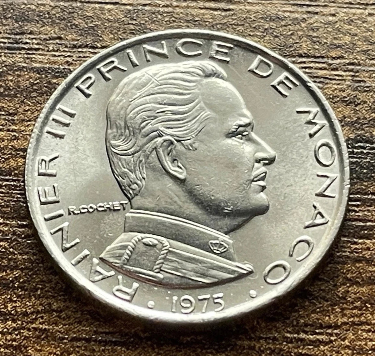 1 Franc 1975 | Monaco | Fürst Rainier III. | Deo Juvante | Nickel-Münze | vorzüglich