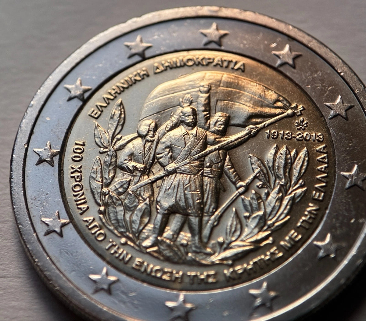 2 Euro 2013 Griechenland | 100 Jahre Vereinigung mit Kreta | Bi-Metall Münze