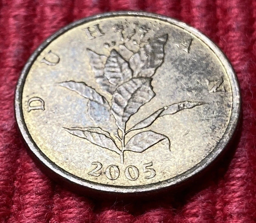 10 Lipa 2005 | Republik Kroatien | Tabakpflanze Duhan | Vermessingter Stahl Münze | sehr schön