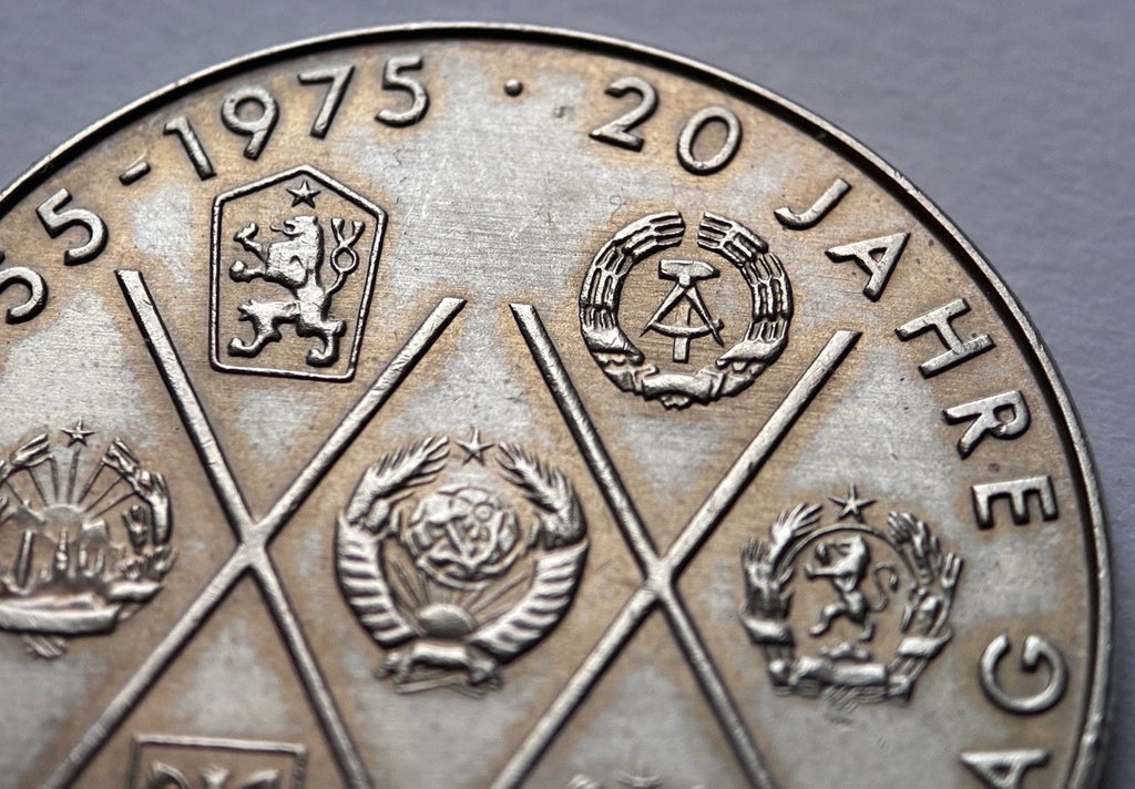 10 Mark 1975 A | Deutsche Demokratische Republik (DDR) | 20 Jahre Warschauer Vertrag | Kupfer-Zink-Nickel | Gedenkmünze | sehr schön