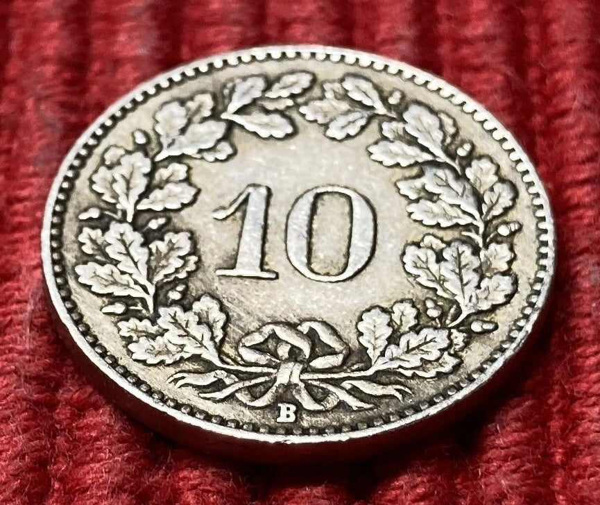 10 Rappen 1925 B | Schweiz | Libertas | Kupfer-Nickel-Legierung | Kursmünze | schön