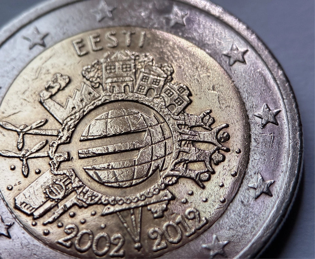 2 Euro 2012 | Estland | 10 Jahre Einführung des Euro (WWU) | Bi-Metall Gedenkmünze | schön