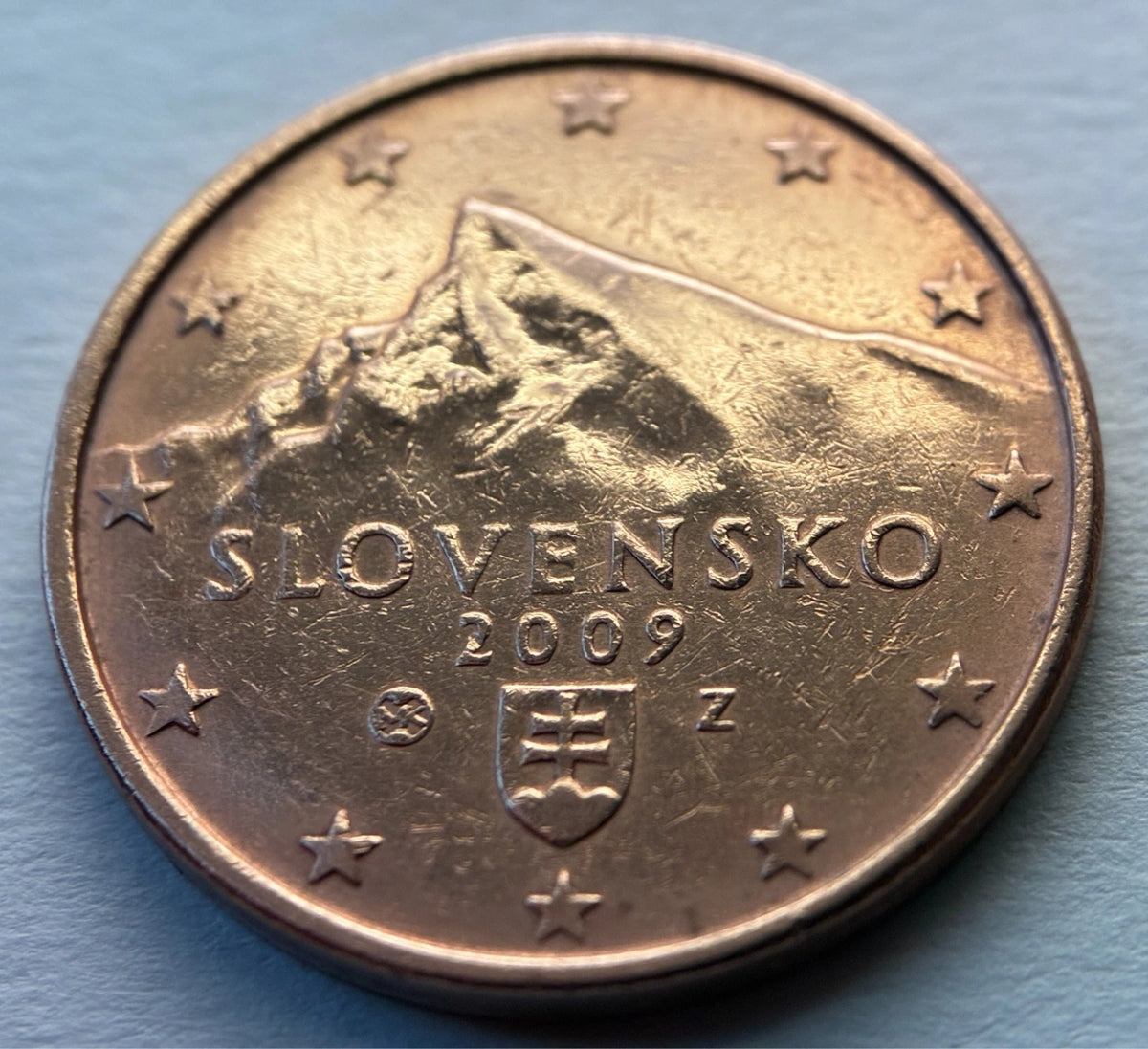 5 Cent 2009 | Slowakei | Berg Kriváň | Verkupferter Stahl Münze | schön