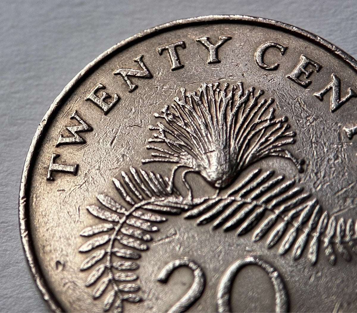 20 Cents 1987 | Singapur | Calliandra surinamensis | Kupfer-Nickel Münze | schön