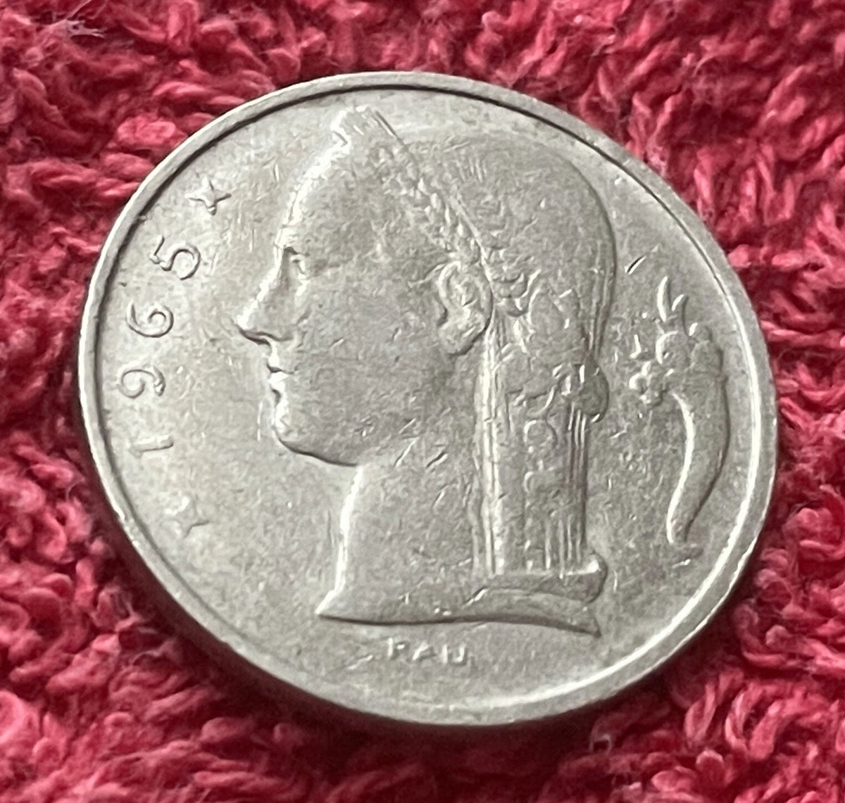 5 Franken 1965 | Belgien | König Baudouin I. | „Belgique“ | Kupfer-Nickel Münze | schön