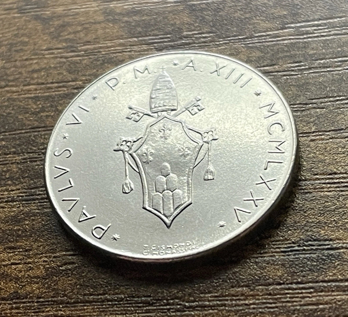 50 Lire 1975 | Vatikanstadt | Papst Paul VI. | Edelstahl Münze | schön