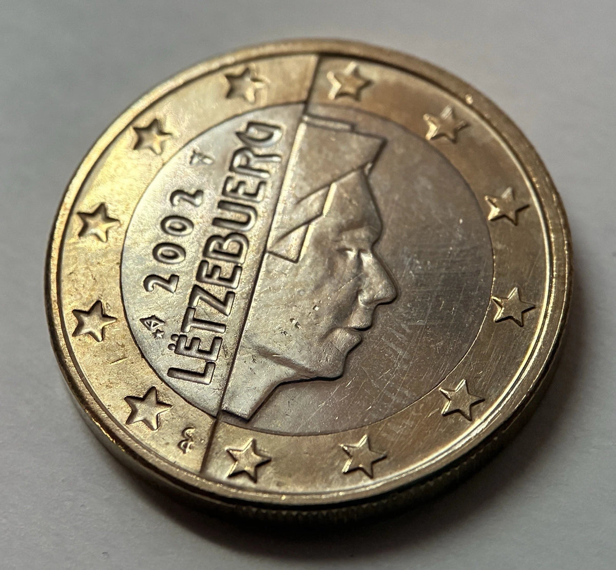 1 Euro 2002 | Luxemburg | Großherzog Henri | LËTZEBUERG | Bi-Metall Münze