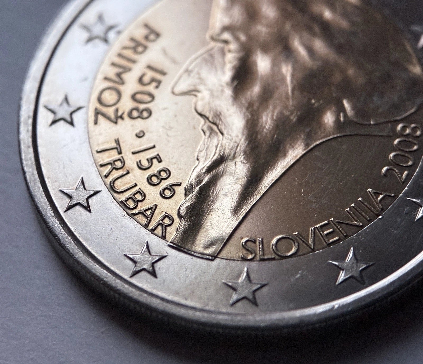 2 Euro 2008 | Slowenien | 500. Geburtstag Primož Trubar | Bi-Metall Münze