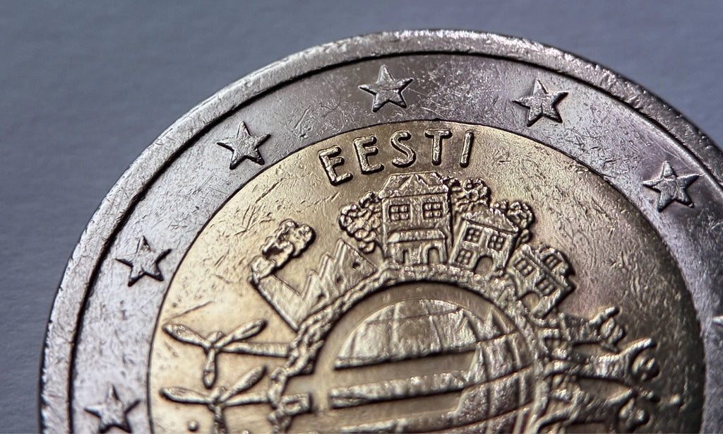 2 Euro 2012 | Estland | 10 Jahre Einführung des Euro (WWU) | Bi-Metall Gedenkmünze | schön
