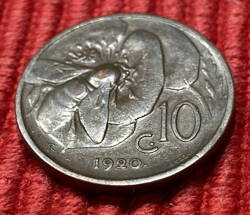 10 Centesimi 1920 R | Italien | König Vittorio Emanuele III. | Kupfer | Historische Münze