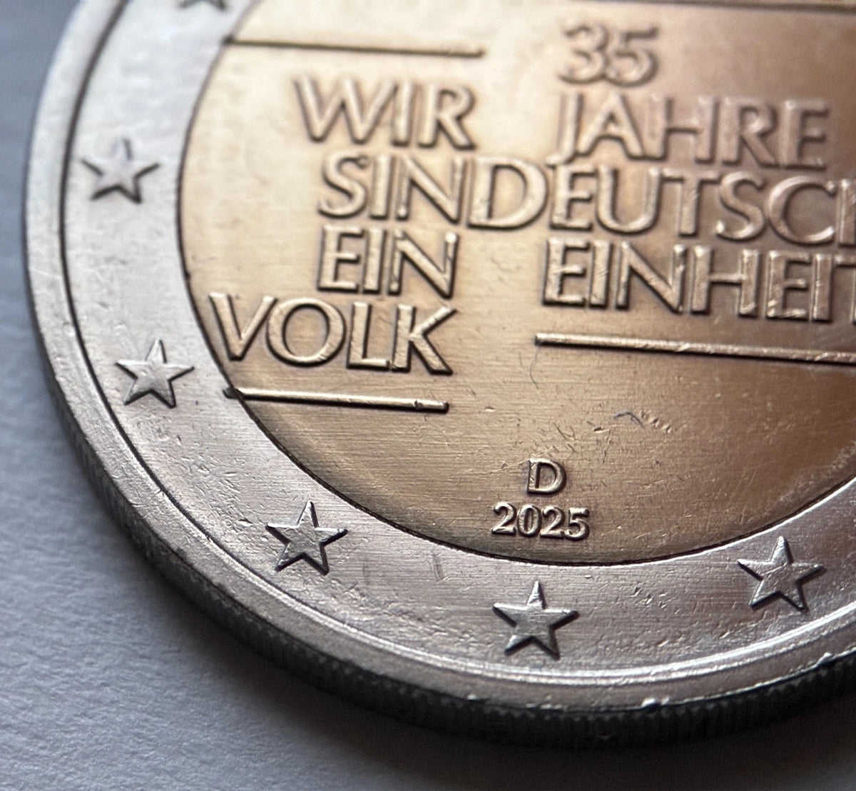 2 Euro 2025 A | Deutschland | 35 Jahre Deutsche Einheit | Bi-Metall Münze