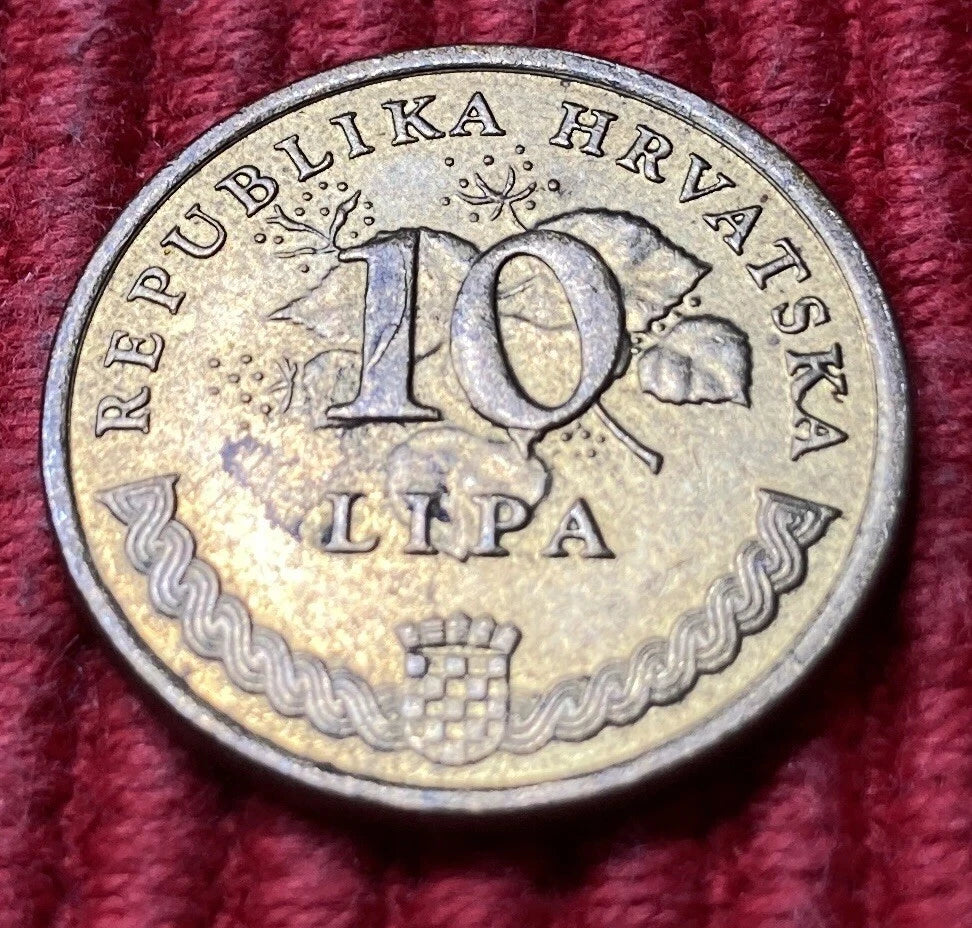 10 Lipa 2005 | Republik Kroatien | Tabakpflanze Duhan | Vermessingter Stahl Münze | sehr schön