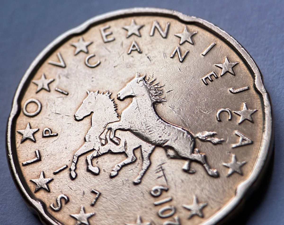 20 Cent 2019 | Slowenien | Lipizzaner Pferde | Nordisches Gold Münze | schön