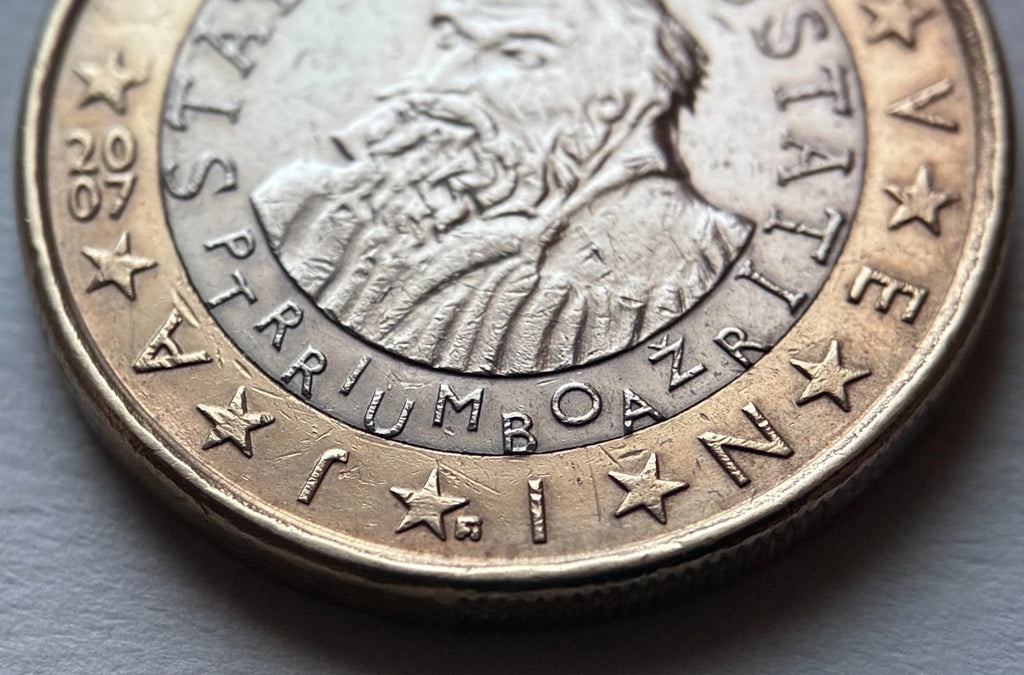 1 Euro 2007 | Slowenien | Primož Trubar | Stati inu obstati | Bi-Metall Münze