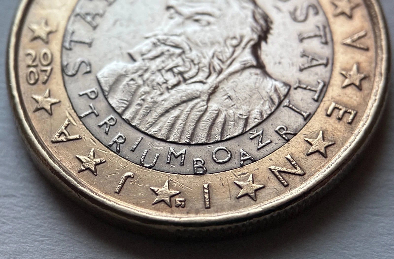 1 Euro 2007 | Slowenien | Primož Trubar | Stati inu obstati | Bi-Metall Münze