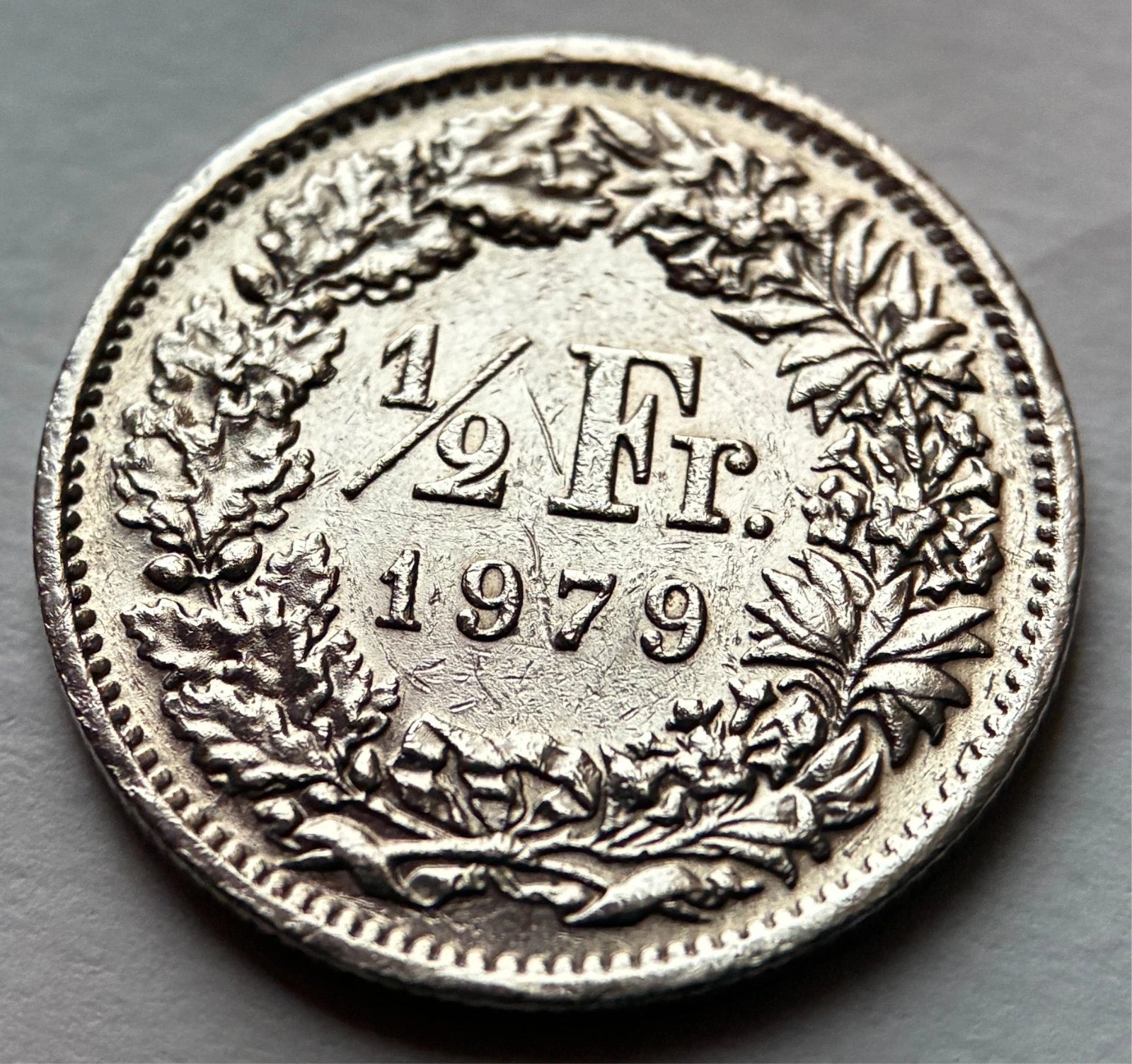 1/2 Franken 1979 | Schweiz | Helvetia mit Speer & Schild | Kupfer-Nickel-Münze