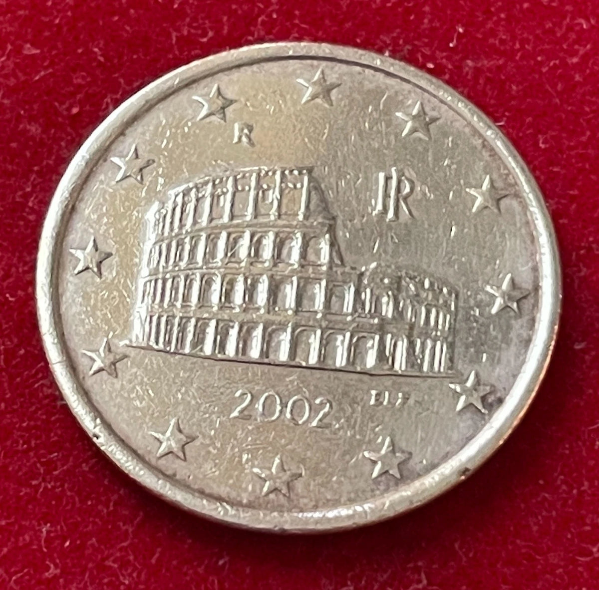 5 Cent 2002 | Italien | Kolosseum in Rom | Münze aus Verkupfertem Stahl | schön