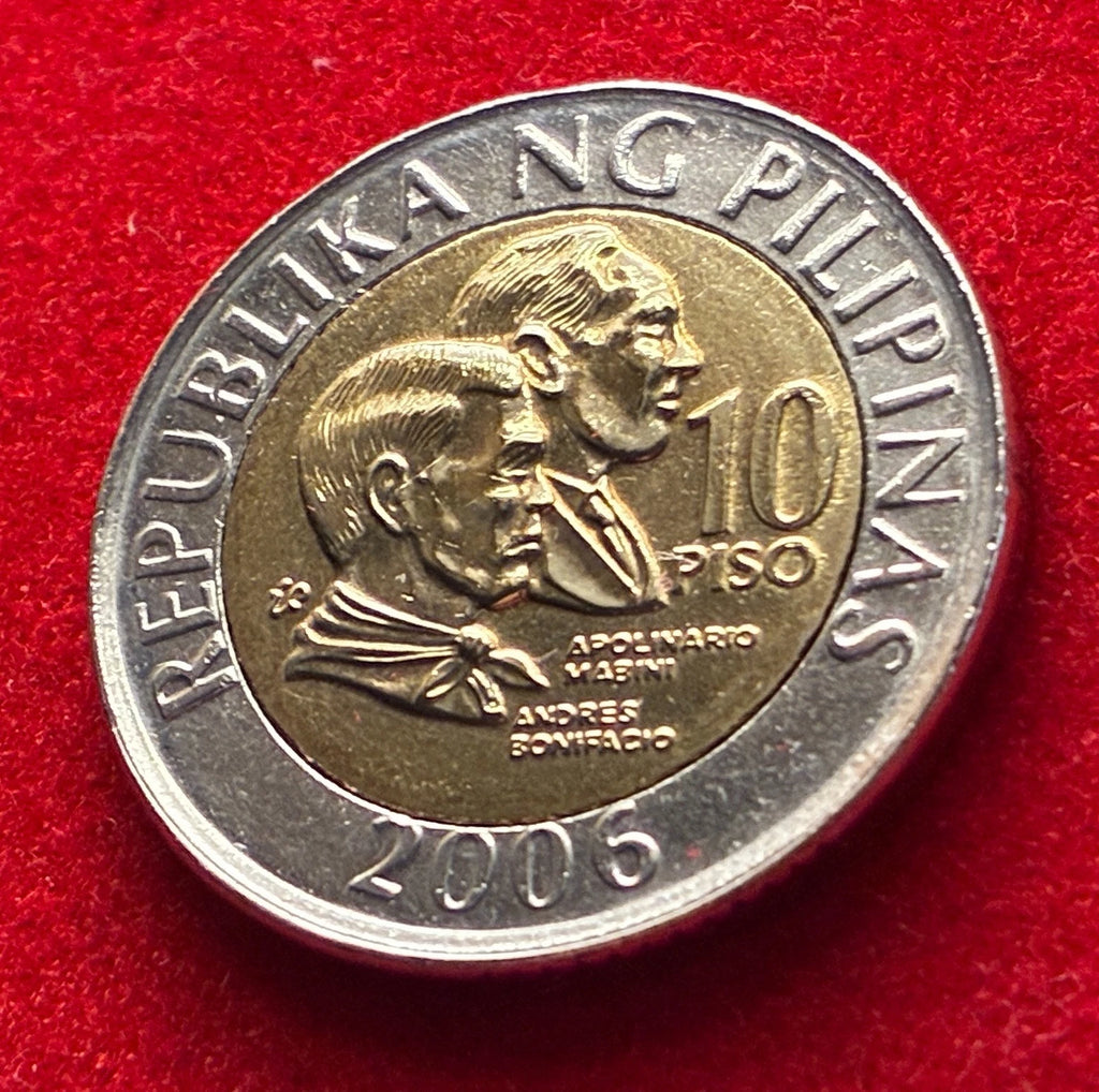 10 Piso 2006 | Philippinen | Andrés Bonifacio & Apolinario Mabini | Bi-Metall Münze