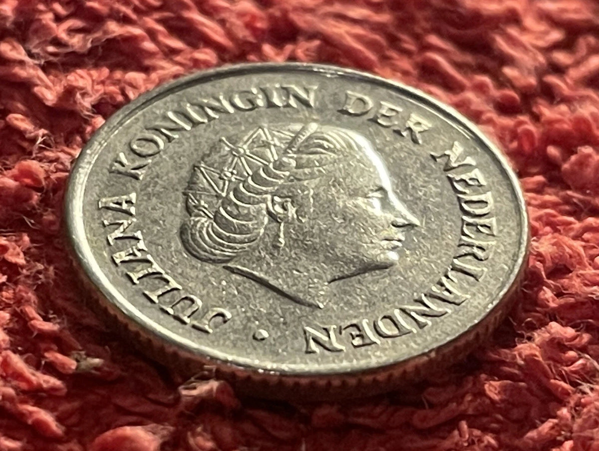 25 Cent 1972 | Niederlande | Königin Juliana | Münze aus Nickel | schön