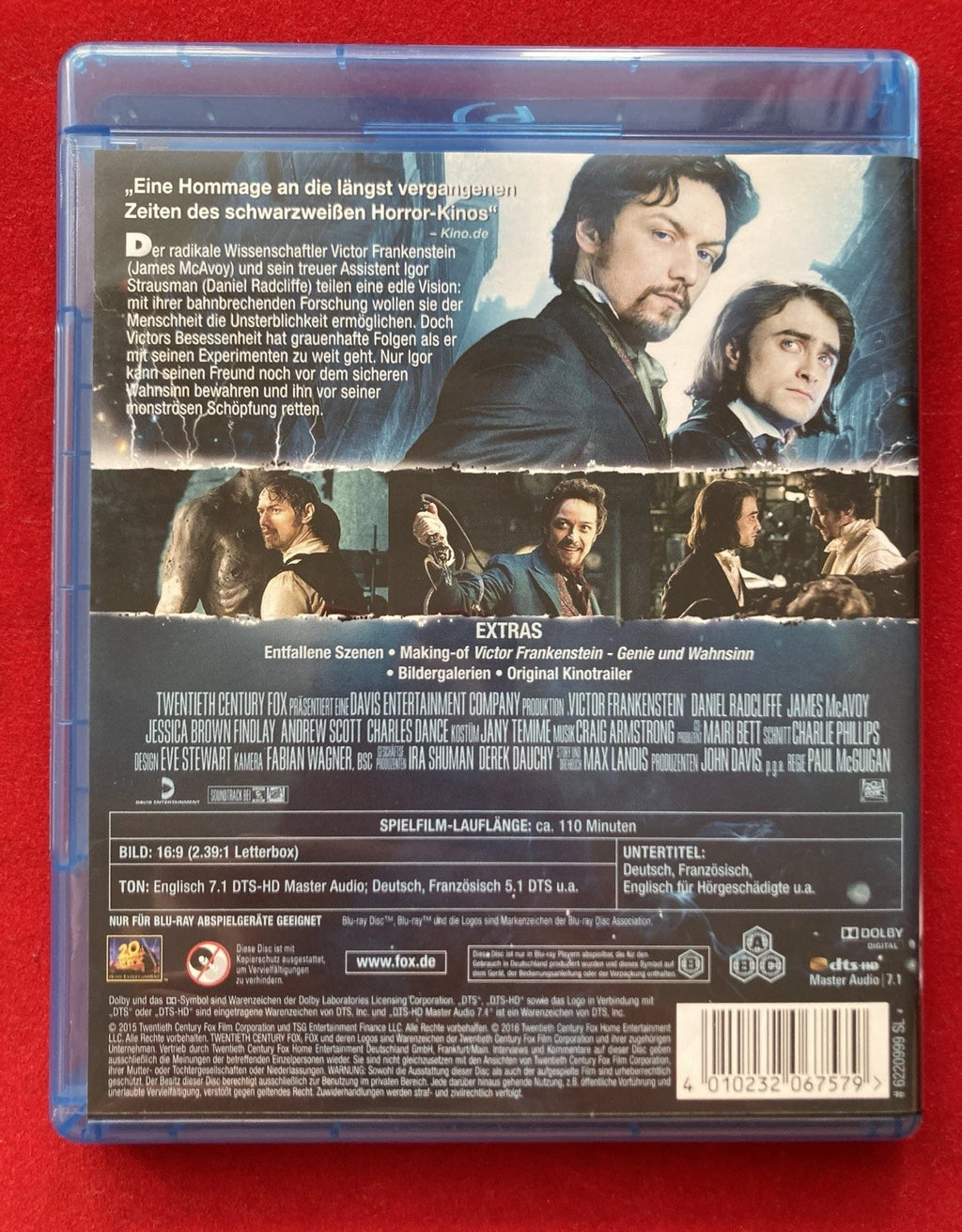 Victor Frankenstein – Genie und Wahnsinn – Blu-Ray Film (mit Daniel Radcliffe, James McAvoy) / FSK 16 / Neuwertig