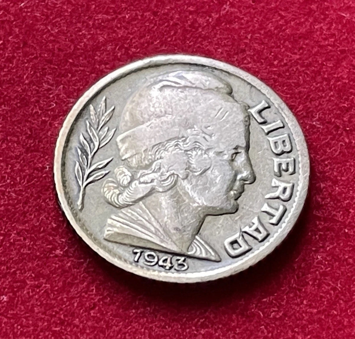 5 Centavos 1943 | Argentinien | Libertad & Stier | Aluminiumbronze Münze | schön